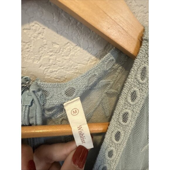 Wishlist Women Medium maxi dress Blue laced V-neck short sleeve lined - Picture 5 of 9